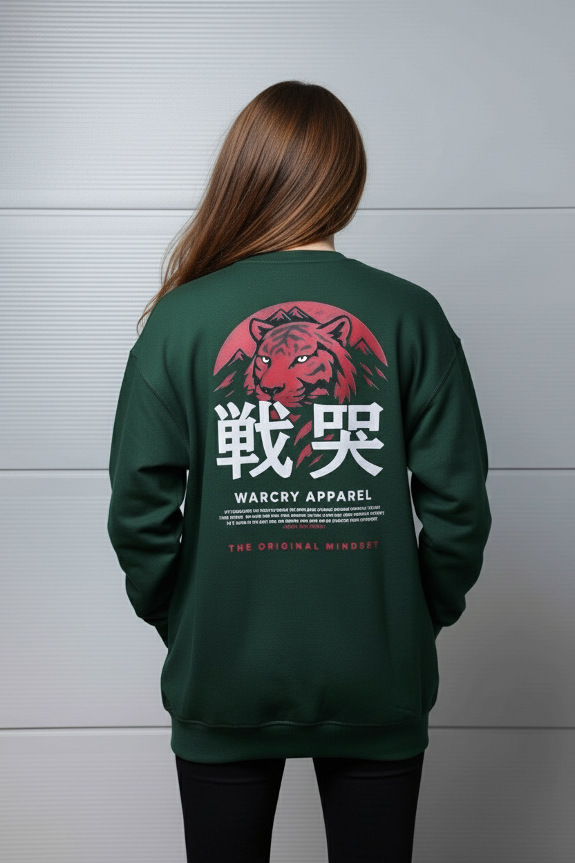 WARCRY TIGER MENTALITY Sweater - Forest Green