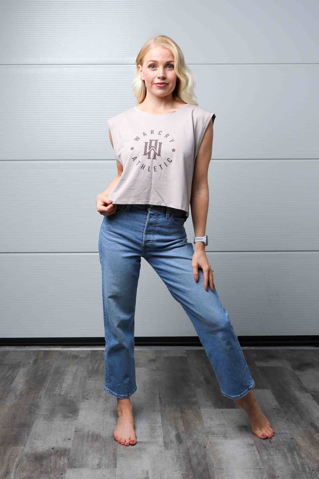 WARCRY ATHLETIC Cropped Tank – Stone